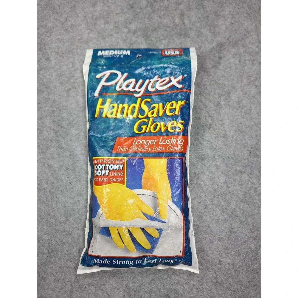 Playtex HandSaver Gloves Size Large Reusable Rubber Cleaning New Sealed 1997 NOS